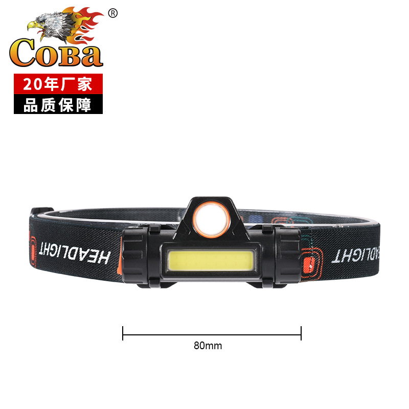 Cross-border 3030+COB multi-functional strong headlight with built-in 14500 lithium battery, outdoor USB direct charging work light details Picture