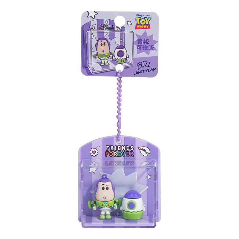 Genuino toy story miniature scene llavero colgante muñeca de dibujos animados magnetic suction refrigerador parche pareja bolsa colgante adornos Item Picture