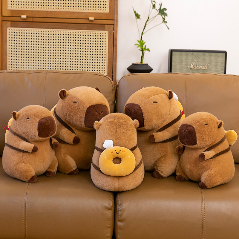 New Capibara plush toy figurines in bulk, cute baking backpacks, capybara dolls, and throw pillows sent directly from the manufacturer details Picture