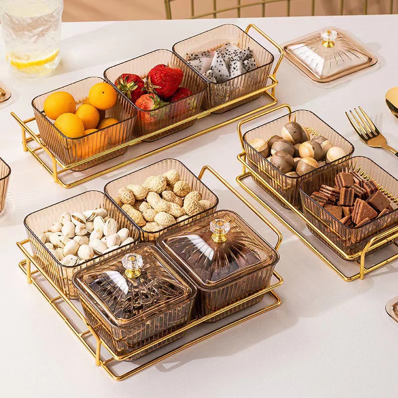 Light luxury snack plates, compartments and platters, home fruit plates, living room, bar, KTV, candy and snack plating, nuts and dried fruits