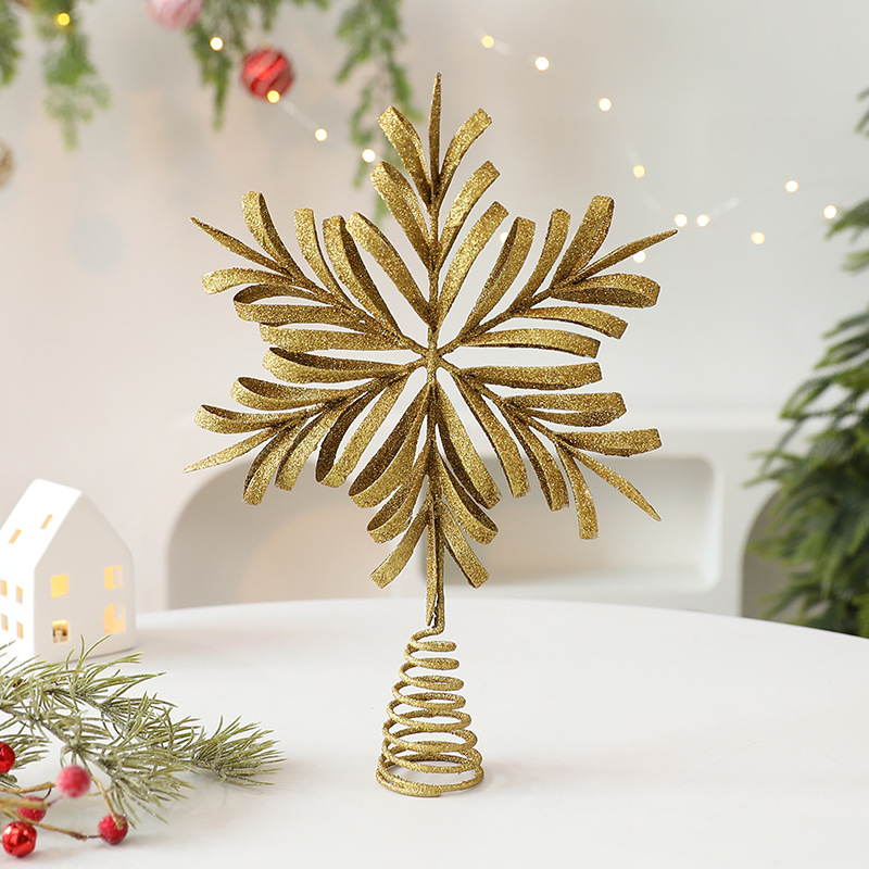 New iron Christmas tree top star decorative item, Christmas scene arrangement, Christmas tree decoration, tree top star Specification image
