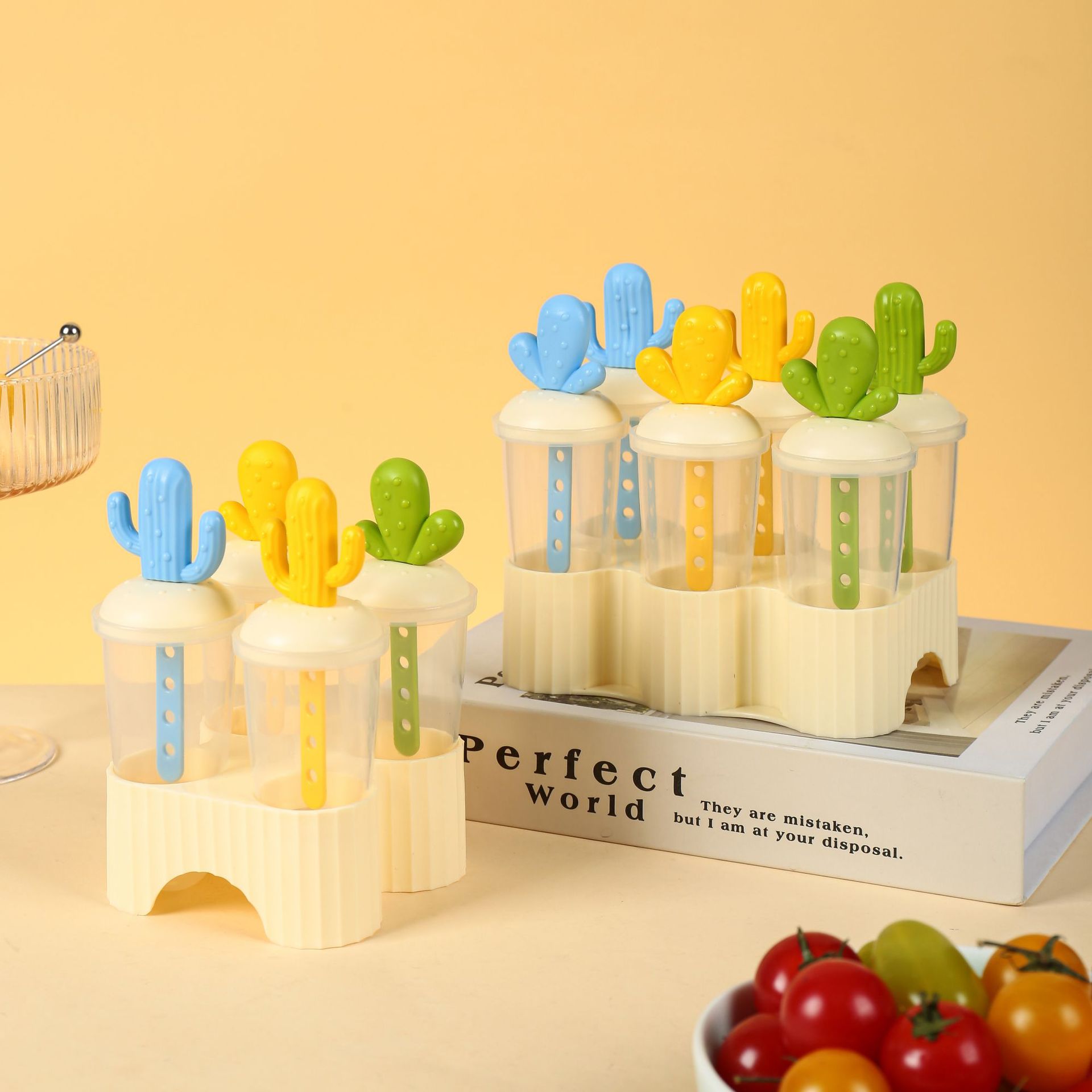 万福仙人掌四格冰模塑料六格冰棒模冻冰棍雪糕模具详情图2