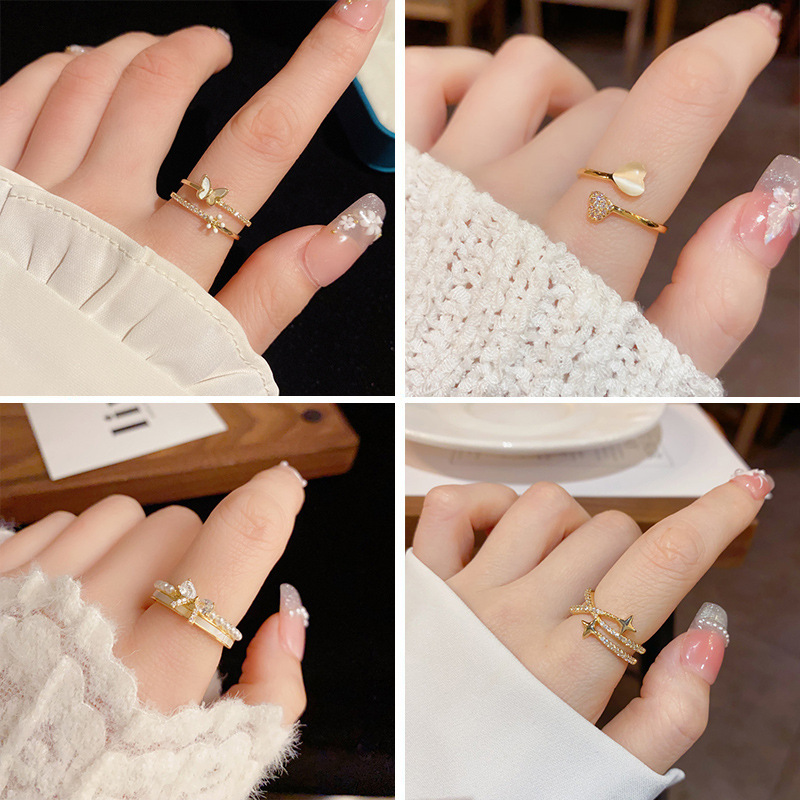 金色系列  精致时尚百搭小众设计感开口戒气质轻奢饰品源头厂家