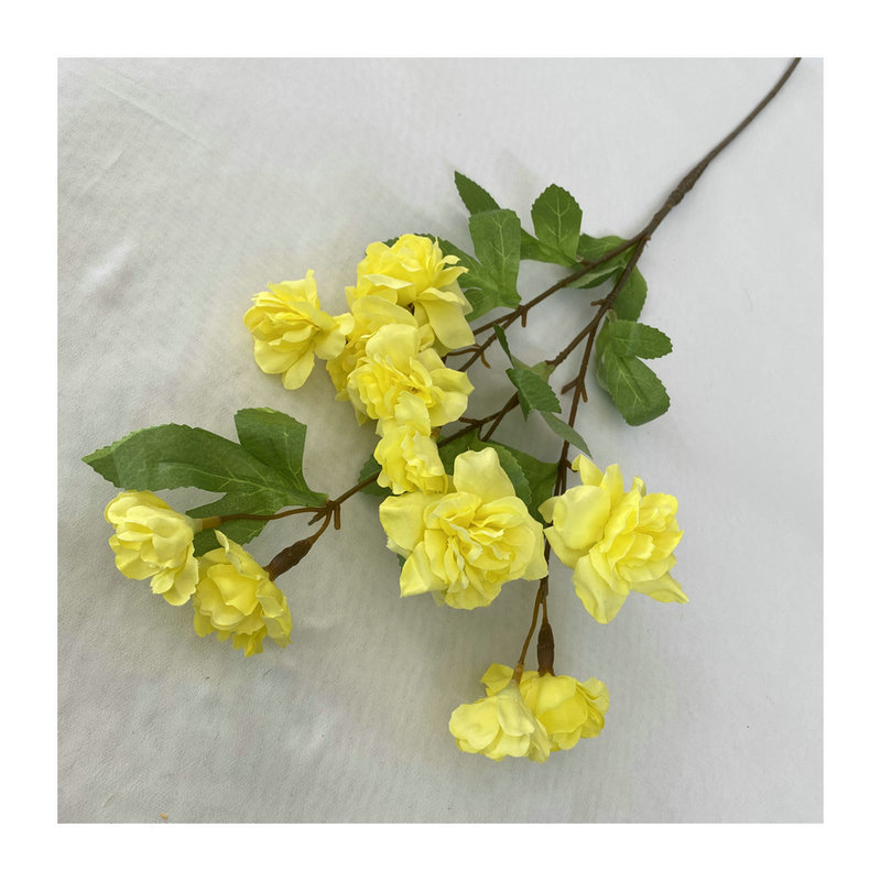 网红嫩黄色系仿真花夏日主题婚礼堂吊顶绢花婚庆装饰迎宾路引假花白底实物图