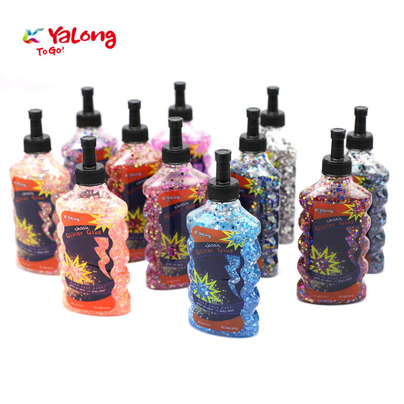 YL192147 177ml hand-held glitter Gel DIY 6-color mixed children's painting glitter Liquid gel Item Picture