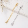 diy jewelry extension chain with 18K gold plating and zircon inlay, heart, four-leaf clover, star and small water drop tail Application Scenario