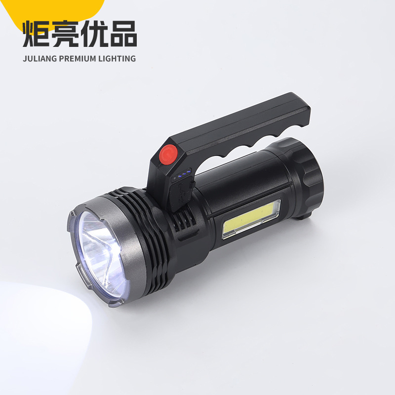Outdoor focused USB charging flashlight, long-range charging handheld lamp, portable high-power hand-held searchlight 899 flashlight details Picture