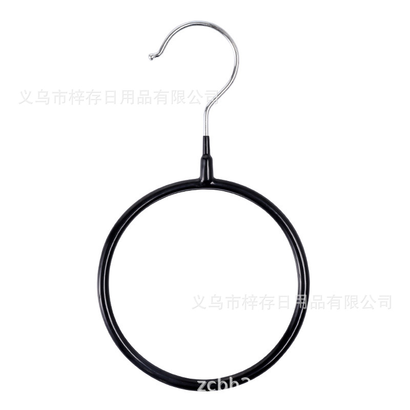 浸塑纳米围巾架高档多功能金属围巾圈丝巾展示架领带防滑衣挂厂家白底实物图