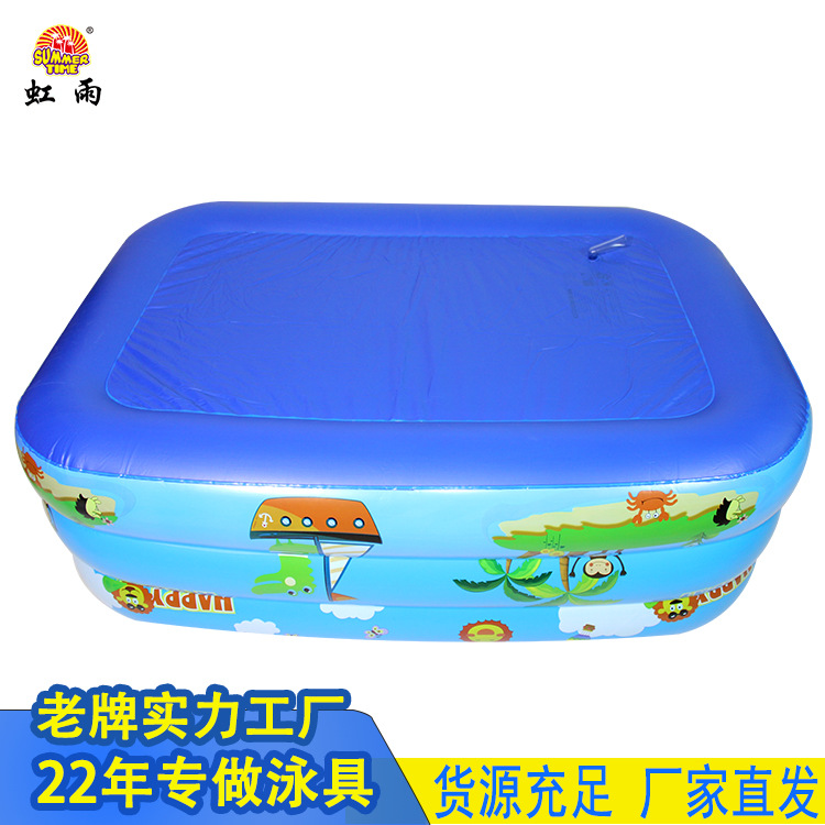 Inflatable square monkey three-layer water pool swimming pool, children's home water play pool, ball pool, baby bath pool, fish pool Application Scenario