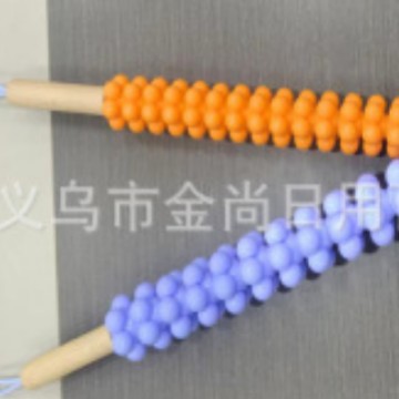木制手柄狼牙棒肌肉放松专业健身瑜伽轴滚轮按摩瑜伽器材