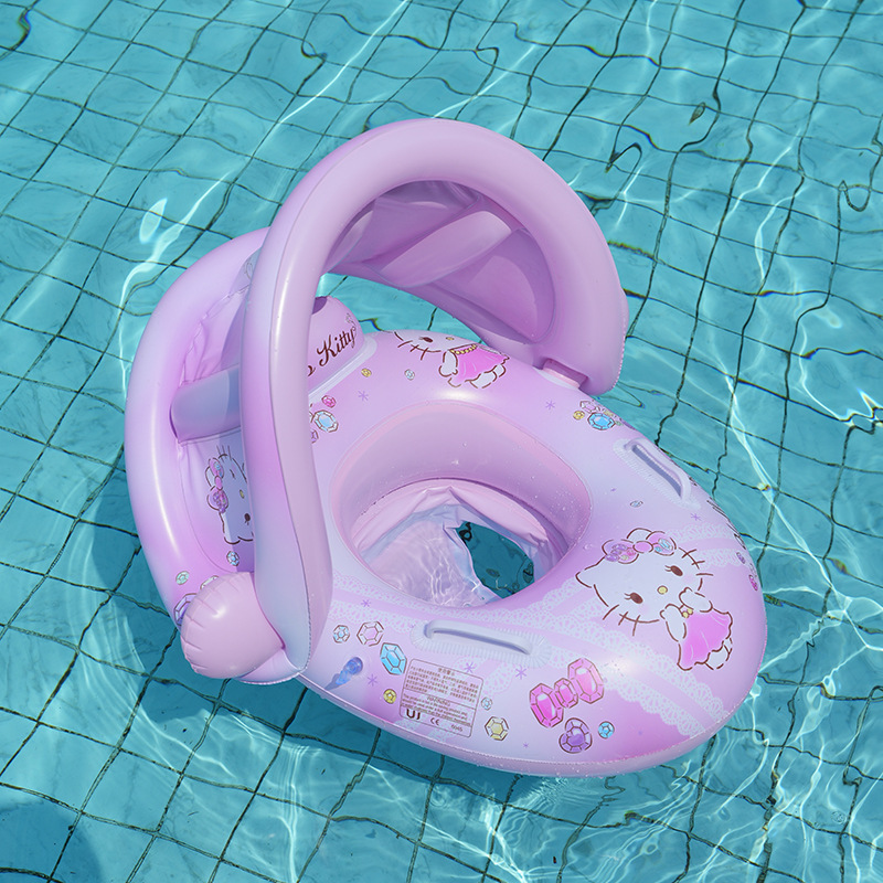 Sanrio baby pocket ring with canopy, baby inflatable seat ring, Kuromi sunshade canopy, swimming ring, children's life buoy Specification image