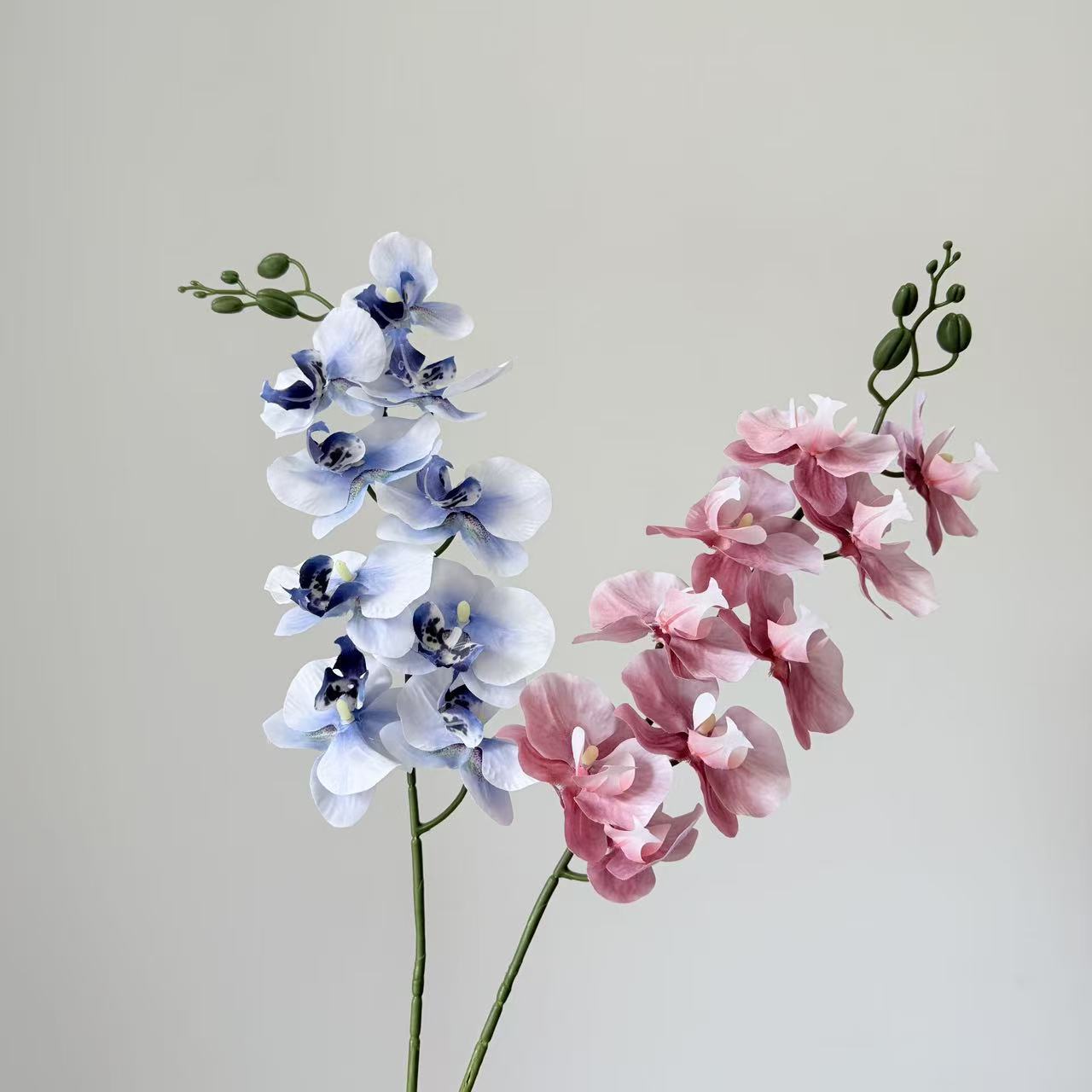 9头蝴蝶兰仿真花手感高级感逼真假花兰花艺场景布置酒店婚庆用花细节图