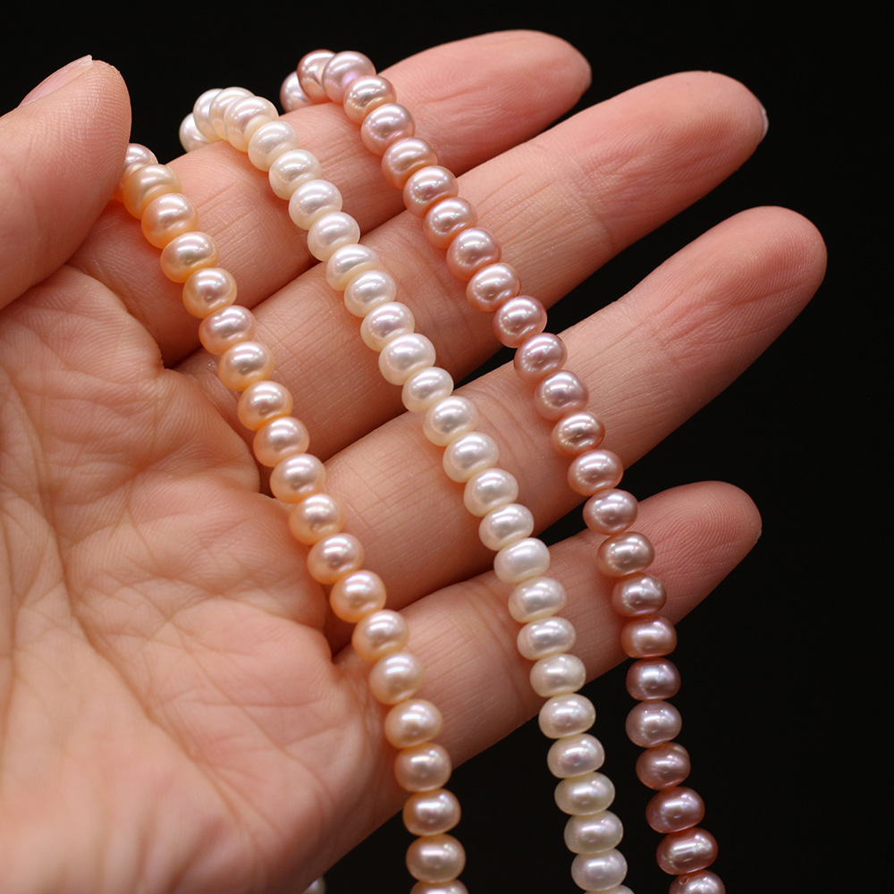 Natural freshwater pearl four-sided glossy pearl DIY jewelry accessories, handcrafted jewelry necklaces, wholesale and production Item Picture