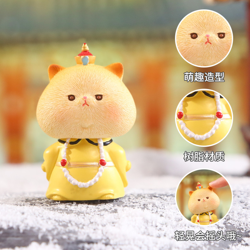 Creative cartoon "Meow Meow Long Live" figurines, cute cat car figurines, popular and adorable desktop figurines wholesale Application Scenario