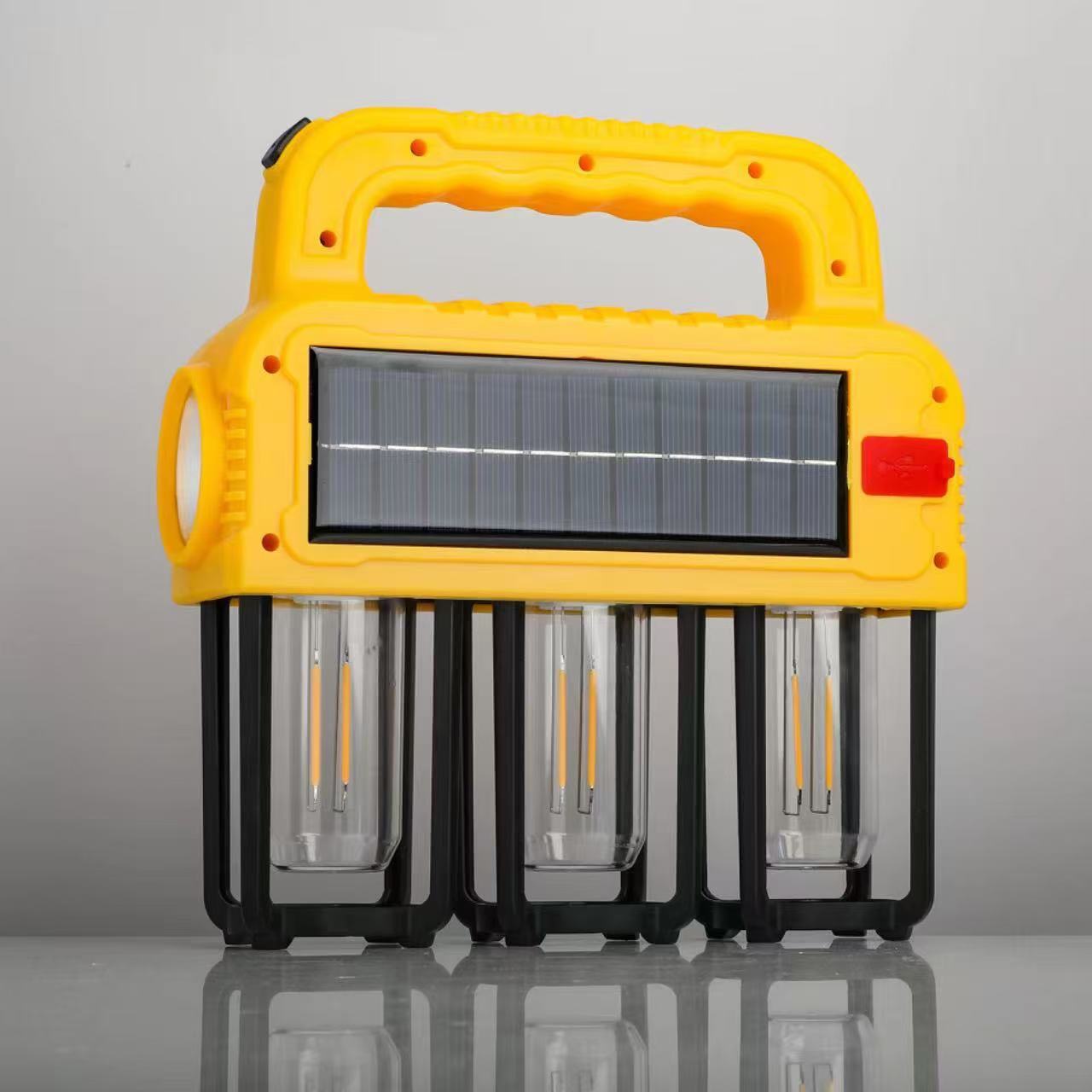 Brand-new solar multi-source portable lamp, outdoor camping lamp, waterproof high-intensity portable emergency light, night fishing lighting details Picture
