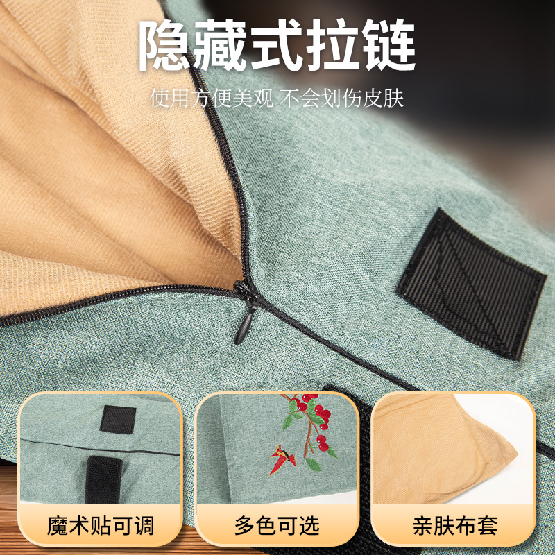 Electric heating mugwort wool long boots, mugwort hot compress foot protection, cold legs for the elderly, knee joint warmth, moxibustion knee protection boots wholesale Specification drawing