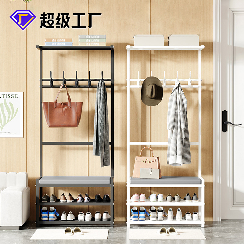 衣帽架卧室落地挂衣架杆式服装店卧室简易晾衣架包包鞋子收纳架子