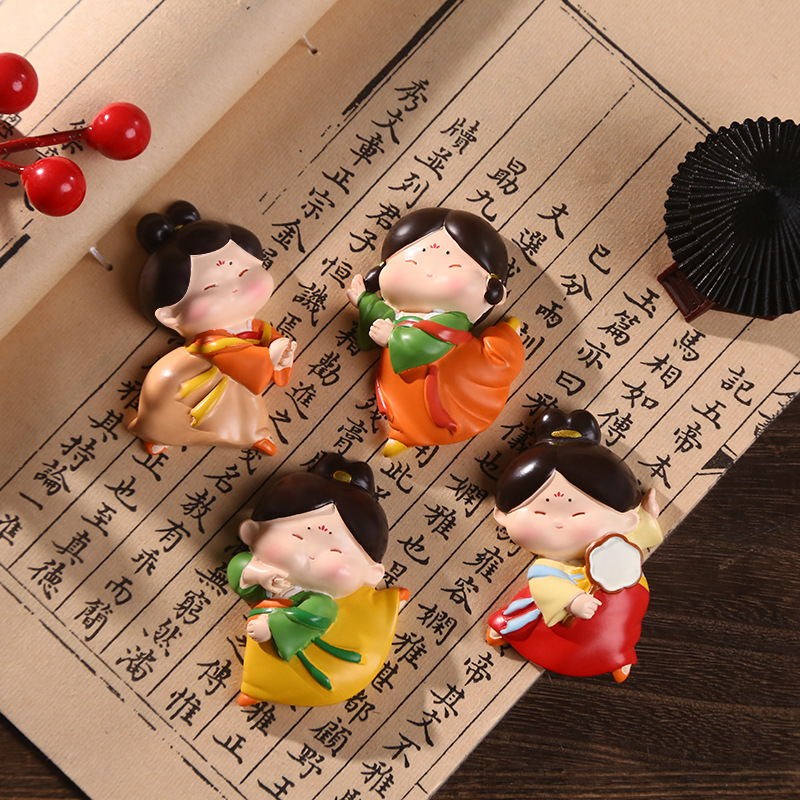 Tang Xiaotang shakes her head, refrigerator stickers, wall stickers, resin handicrafts, Chinese Tang style, Xi 'an gifts and souvenirs, Tang Lady