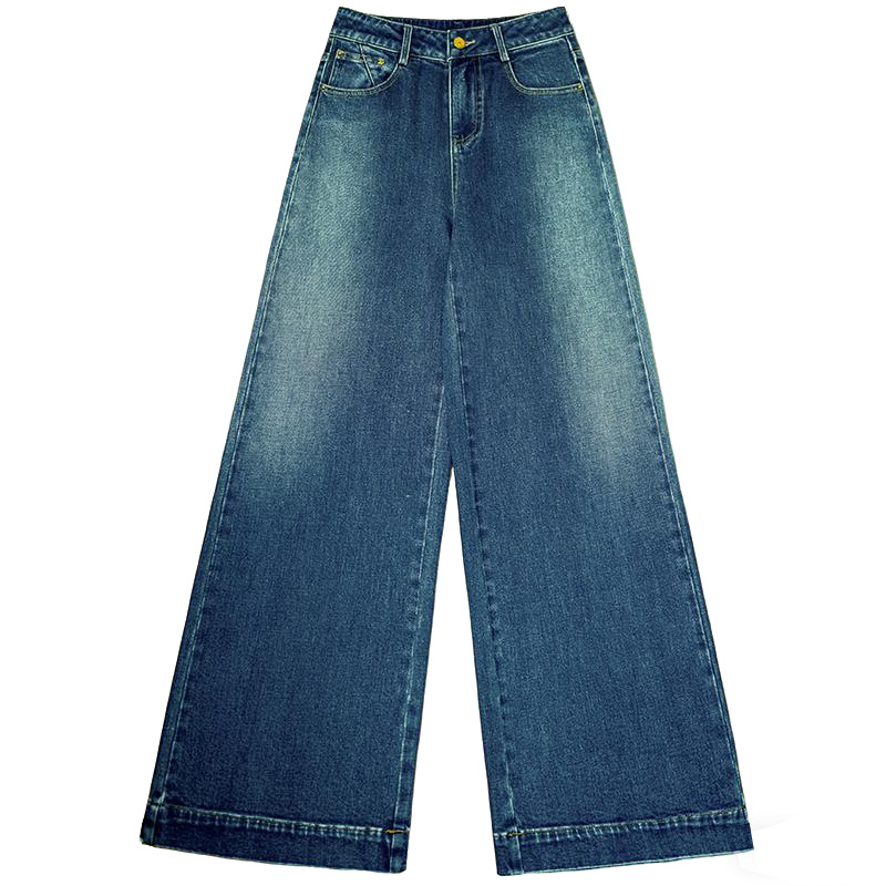 牛仔裤女/牛仔裤女高腰复古/春秋牛仔衬衫/男装/摆摊商品白底实物图