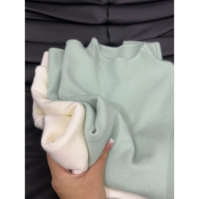 一件代发天鹅领显白显瘦温柔小立领长袖针织衫女春秋冬季毛衣内搭产品图