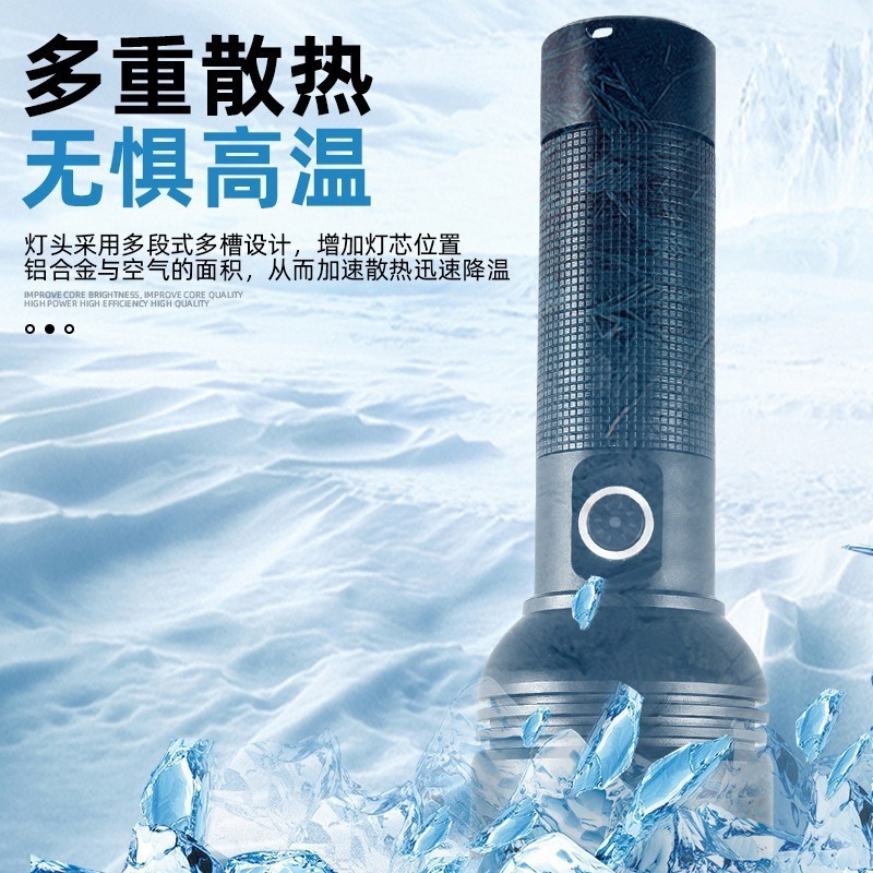 Cross-border exclusive LiitoKala LF-2208 aluminum alloy white laser telescopic focusing 5-mode flashlight details Picture