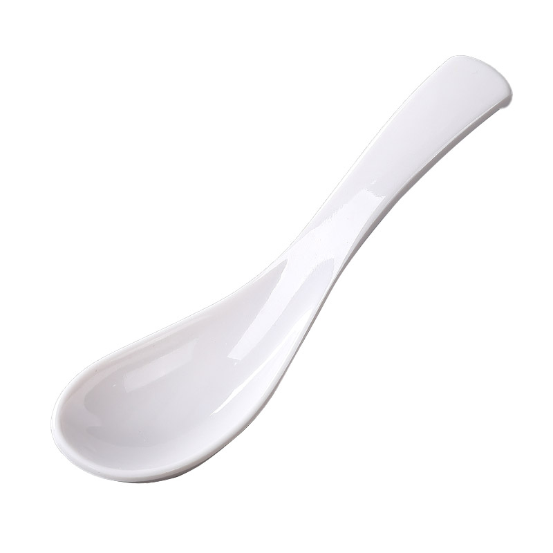 Melamine spoons, small spoons, soup spoons, plastic imitation porcelain, hotel hot pot restaurant spoons, high-temperature resistant and heat-resistant, daily-use round handles