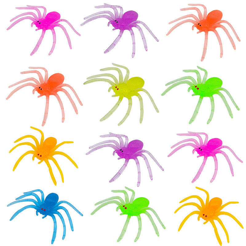跨境仿真彩色蜘蛛鬼节装饰品万圣节整人玩具搞怪整蛊派对道具玩具