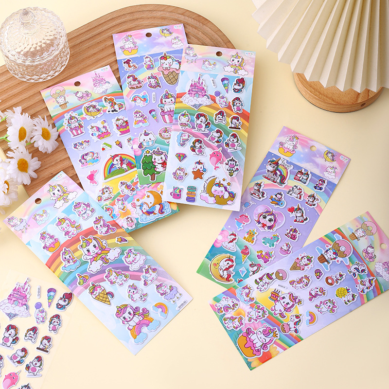 贴纸/文具贴纸/双层立体泡泡贴/XHHQ双层烫金贴/儿童贴纸产品图