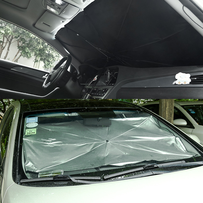 Car sun umbrellas, sun protection and heat insulation sun umbrellas, logo printed gift umbrellas, car front windshield sun visors manufacturer wholesale 3