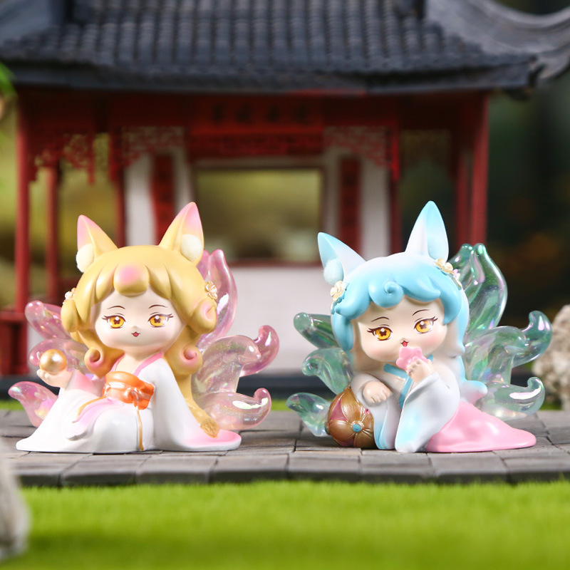 The new Nine-Tailed Fox blind box features creative design, Nine-Tailed Gathering figurines, desktop ornaments, cartoon resin ornaments and blind boxes details Picture