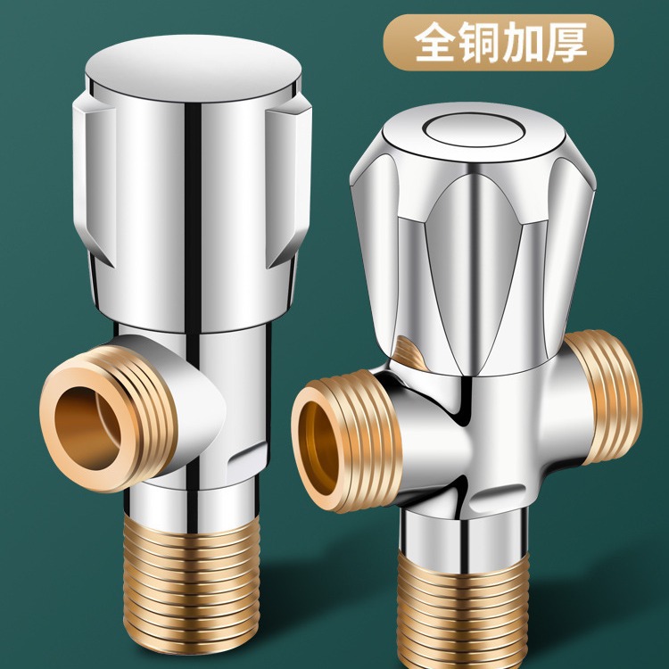 三角阀全铜冷热水器马桶家用大流量球阀三通分水阀门开关一进二出详情图2