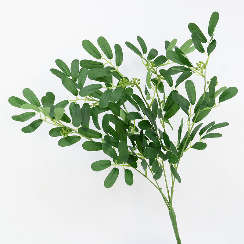 仿真绿植枣叶把束酒店景观造型婚礼场景布置花盒配花森系花墙插花