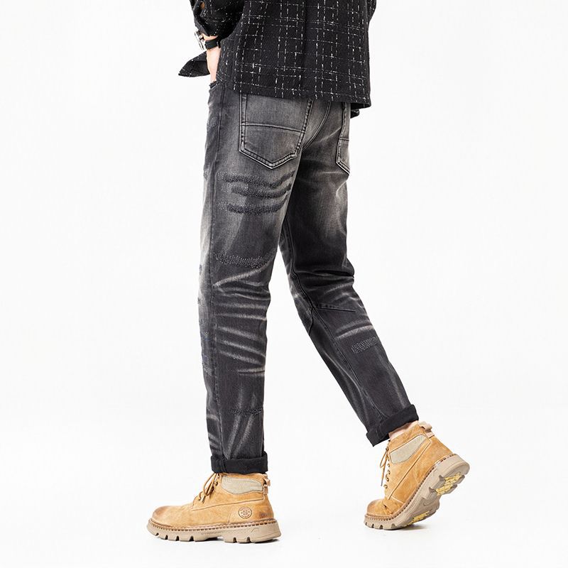 牛仔裤男/牛仔裤/Jeans/裤子冬/阔腿裤男细节图