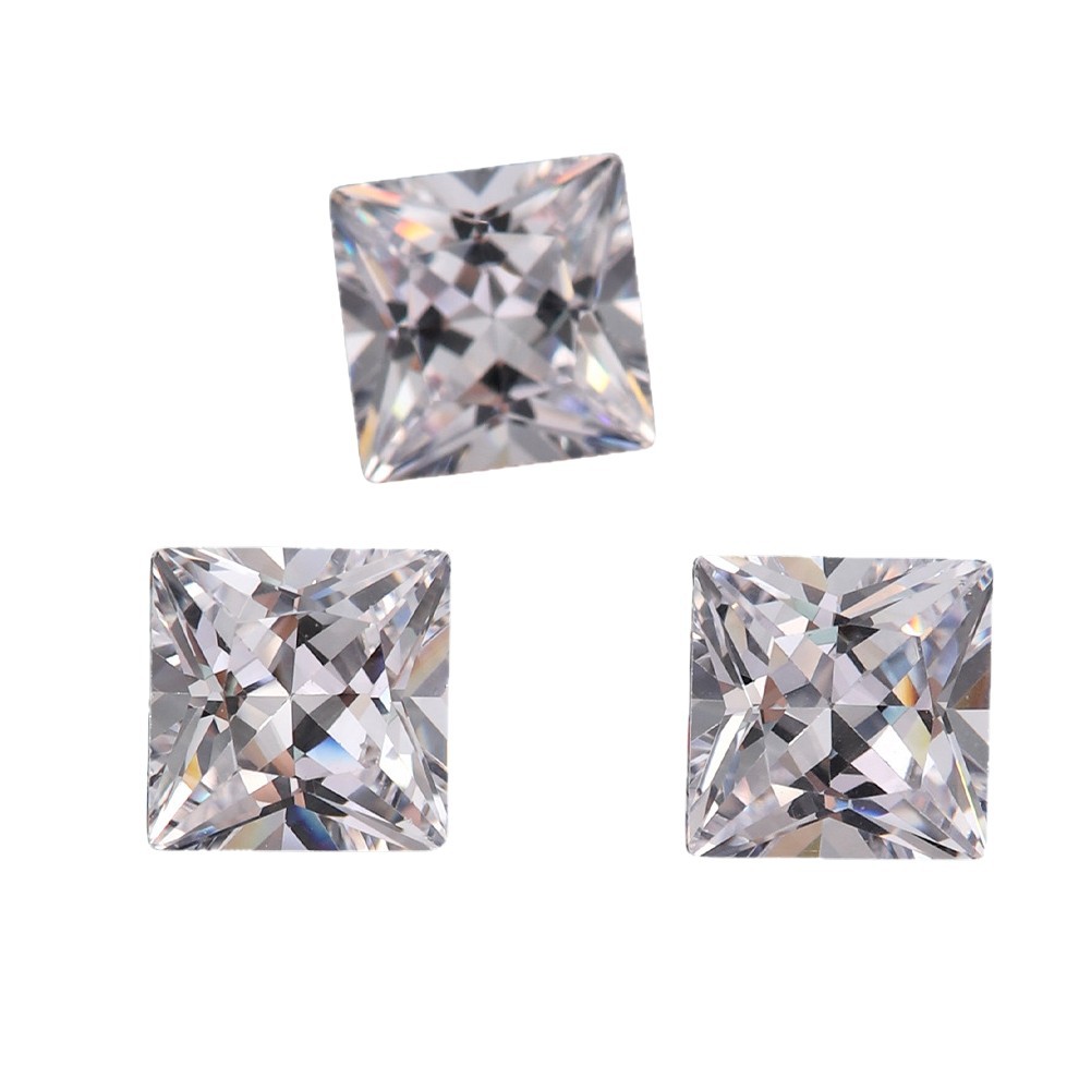 Yongjia Gemstone 5A Right-angle Square White Zircon bare Beads Nail Art Accessory DIY Loose Batch Shiny Item Picture