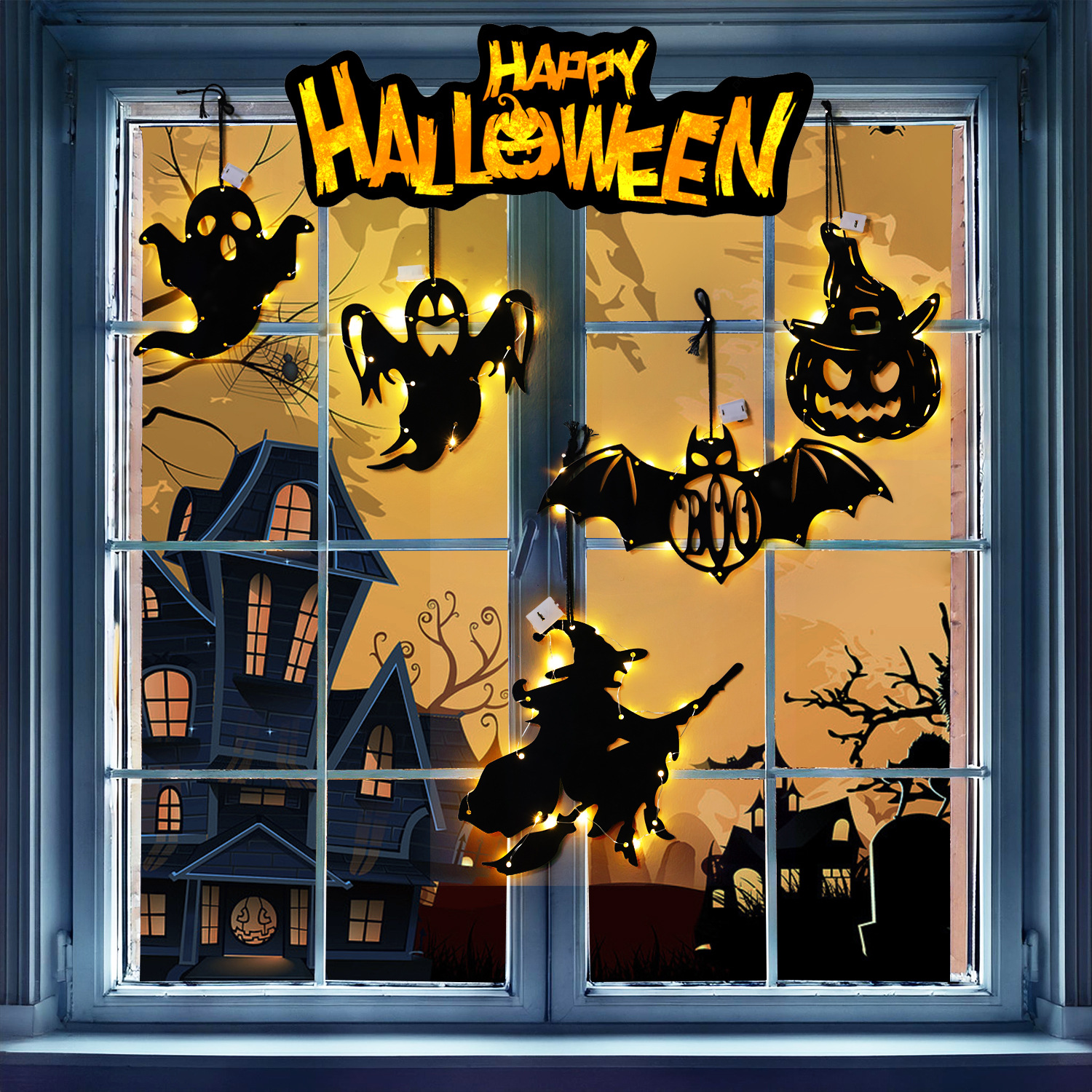 万圣节布置摆件实物图