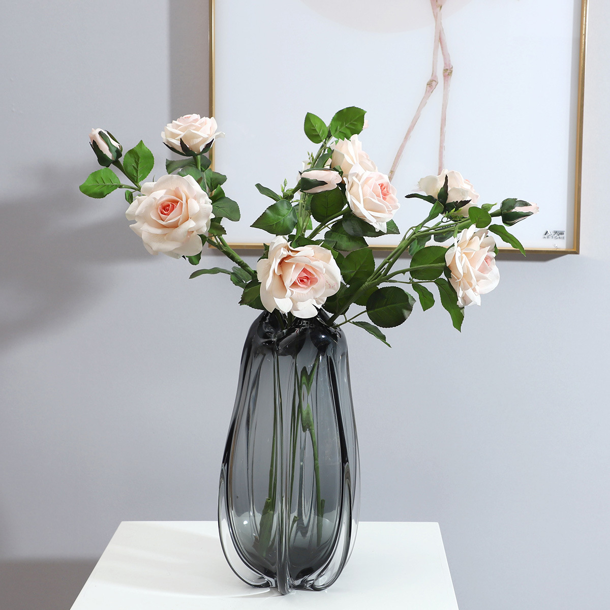 若惜3头手感保湿兰心玫瑰花仿真花家居装饰摄影道具摆件厂家批发