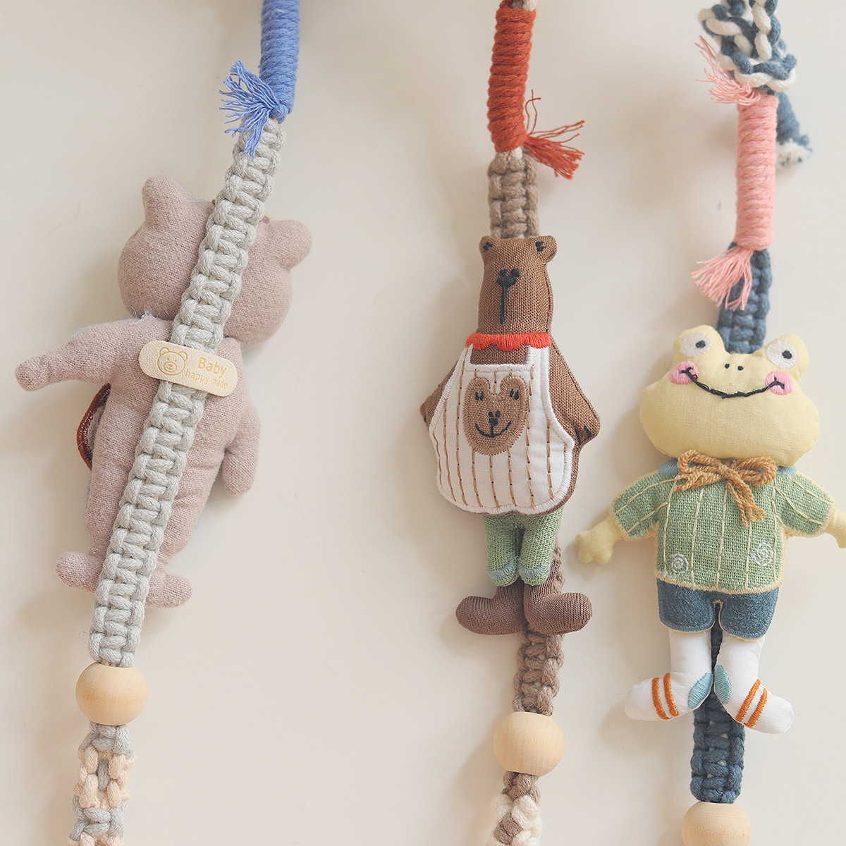 Original design hand-woven mobile phone lanyard, animal figurine, long crossbody lanyard, anti-loss, adjustable length, shoulder strap for women details Picture