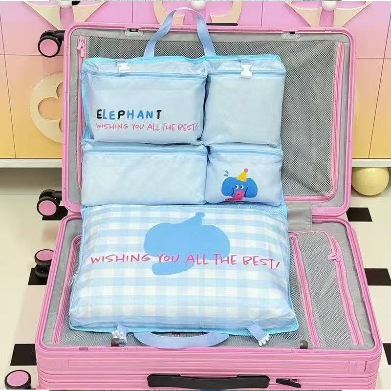 Cute six-in-one clothing storage bag, suitcase, clothes organization bag, underwear and underpants, portable hanging bag for travel and business trips Specification image