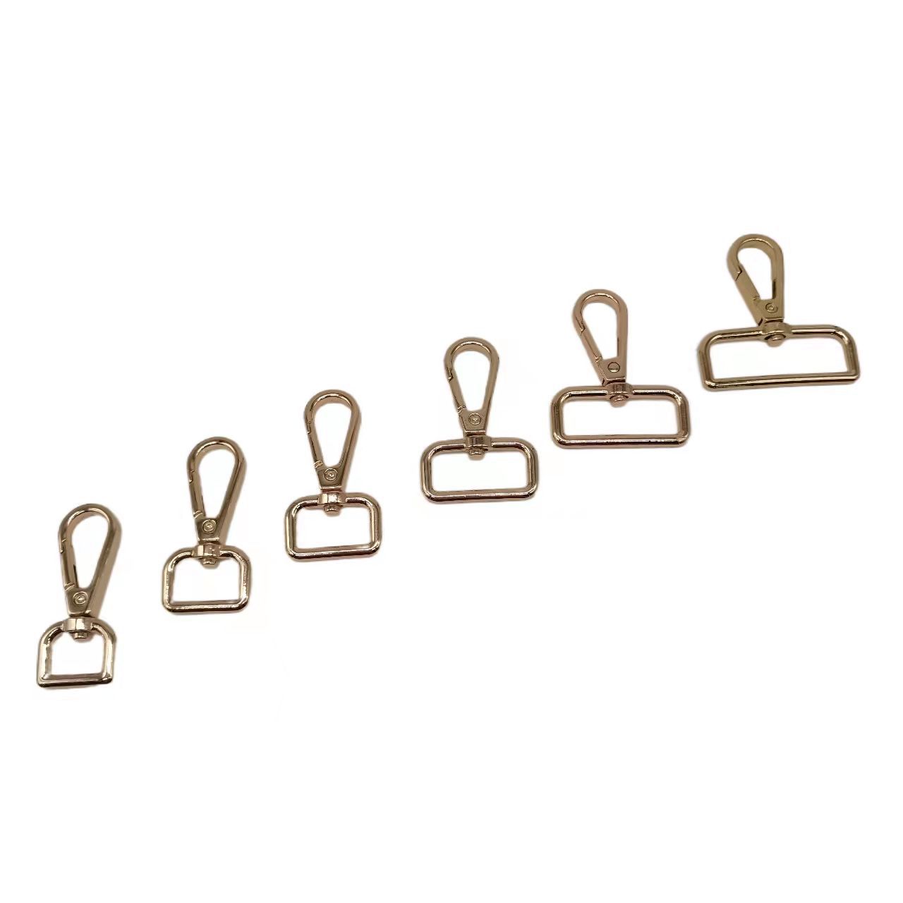 Wholesale of 1-inch alloy square tail dog buckles, luggage hardware, mobile phone lanyards, bag shoulder straps, webbing, plate buckles and hook buckles Item Picture