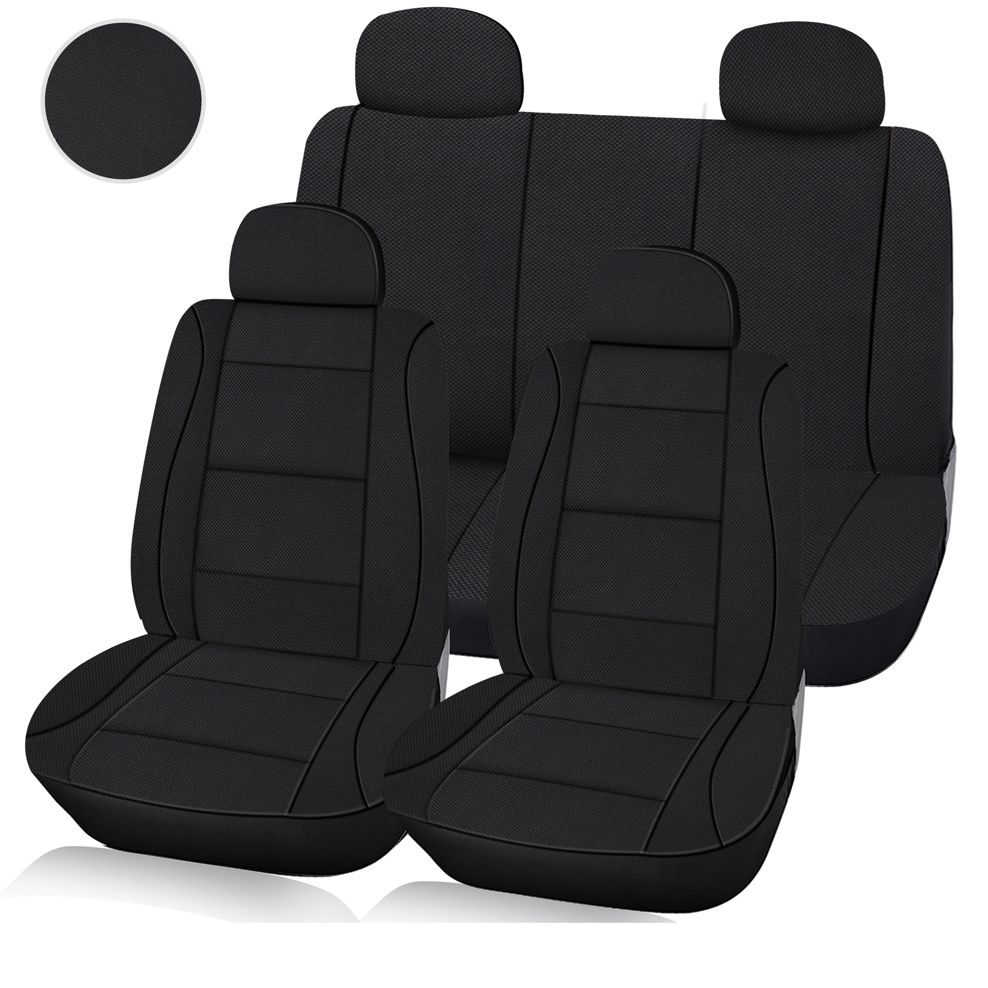 外贸汽车座椅套10件套座垫全包透气涤纶布压条全车五座四季通用