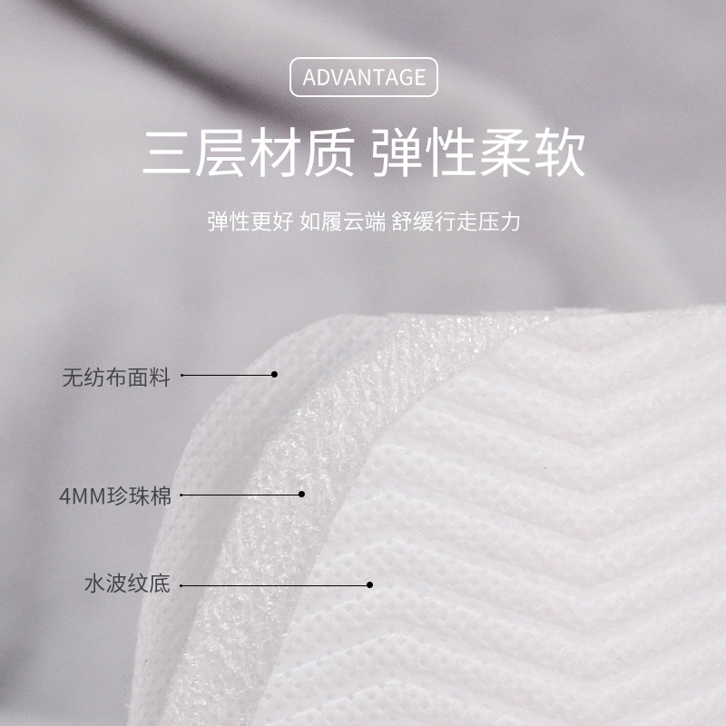 Wholesale of disposable slippers for hotels, household hospitality and travel supplies, non-woven fabric thickened slippers for hotels and homestays Specification image