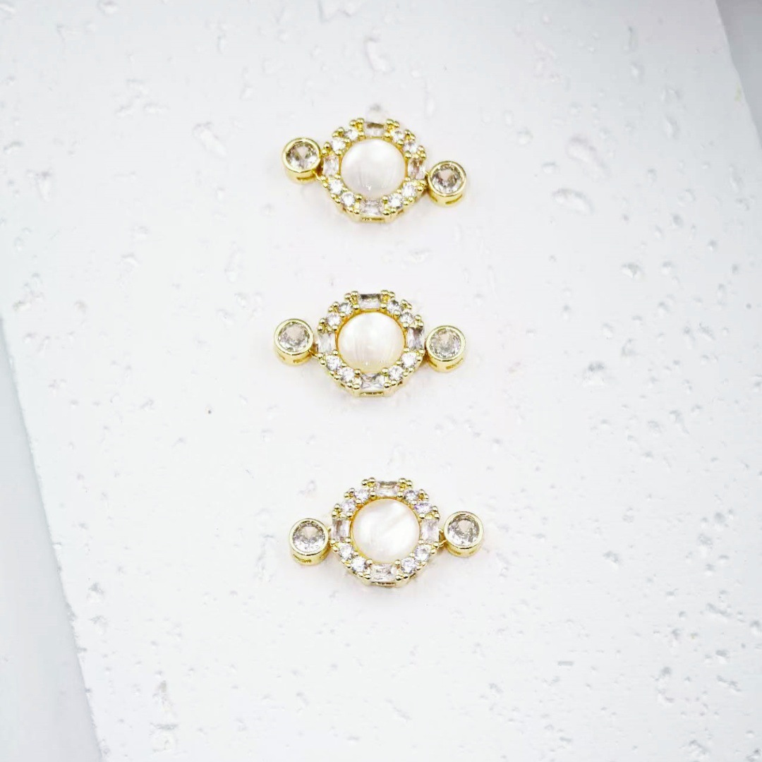 18K gold shell end buckle, pearl bracelet, beaded connecting buckle, diy handmade necklace, loose beaded jewelry accessory material Specification image