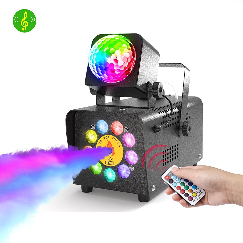 Cross-border dedicated 500W high-power small portable remote control LED magic ball smoke machine, adjustable Angle multi-functional smoke device, wedding party, KTV, bar, nightclub lighting prop equipment Item Picture