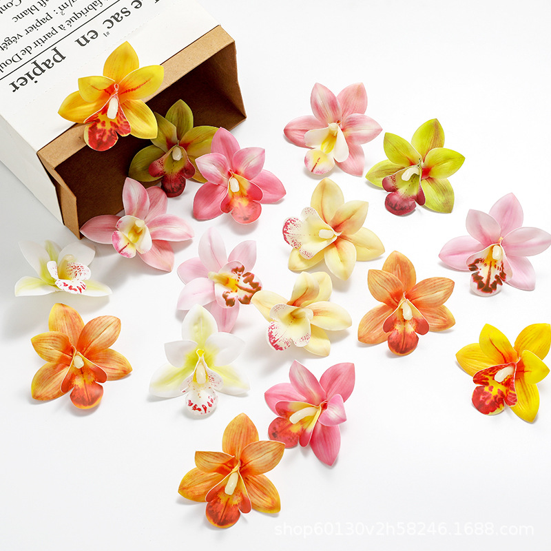 胶片蕙兰仿真花装饰仿生婚庆道具diy花花头3D打印厂家直销