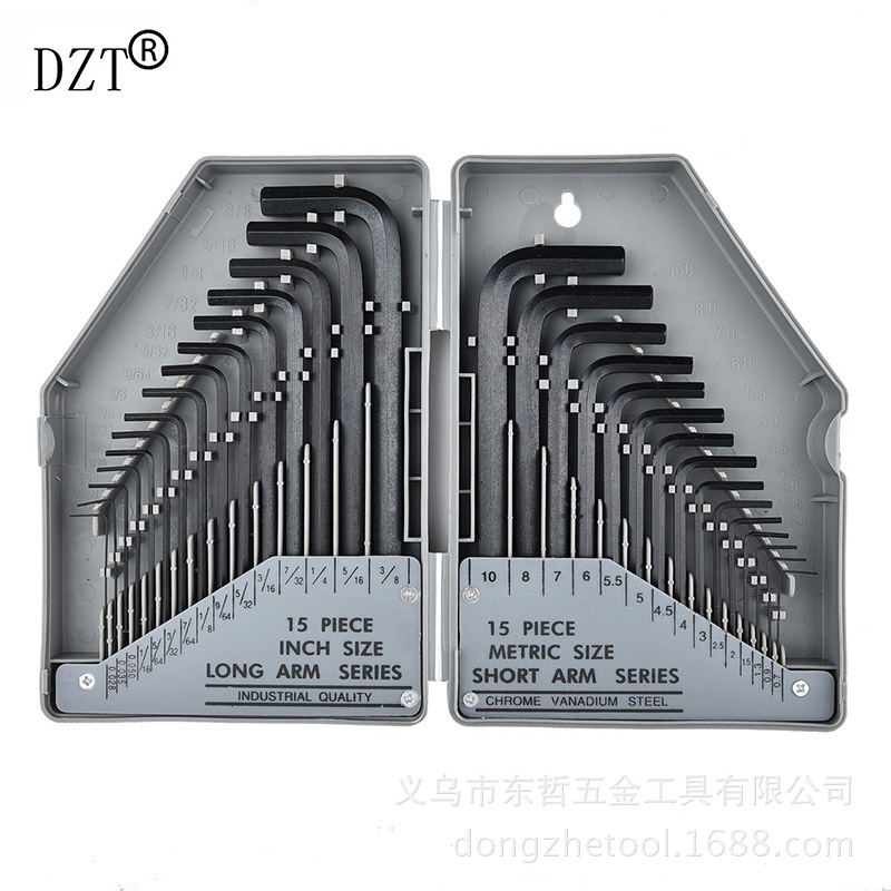 Amazon AliExpress is selling a set of 30pc hex socket wrenches, both metric and imperial flat-head L-shaped hex socket wrenches details Picture