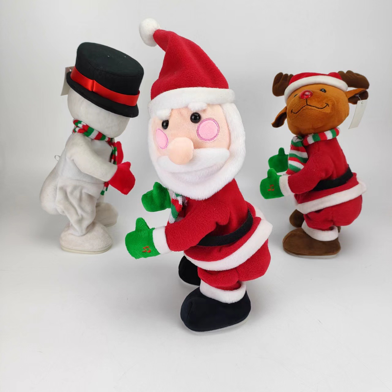 Cross-border exclusive Saks Christmas Three Treasures Plush Electric Toy Series Tree Stump Christmas Tree plush Electric toy Application Scenario
