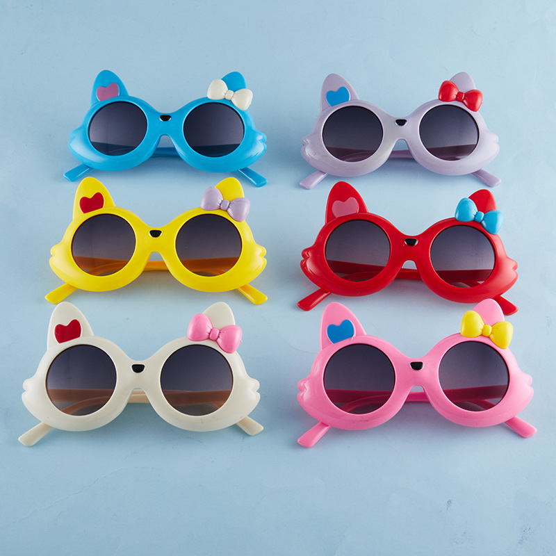 儿童狐狸耳朵蝴蝶结太阳镜男女宝宝新款韩版可爱ins墨镜时尚拍照