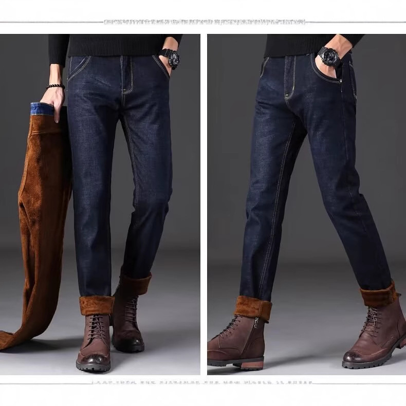 The new fleece jeans from Shan Shao Clothing are versatile for men's business and autumn and winter. They are casual, durable and washable straight-leg pants for men Application Scenario