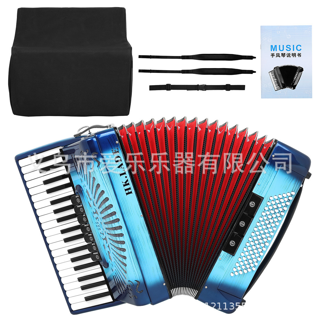 跨境热卖专业96贝斯三变音键盘手风琴37键成人考级演奏手风琴厂家