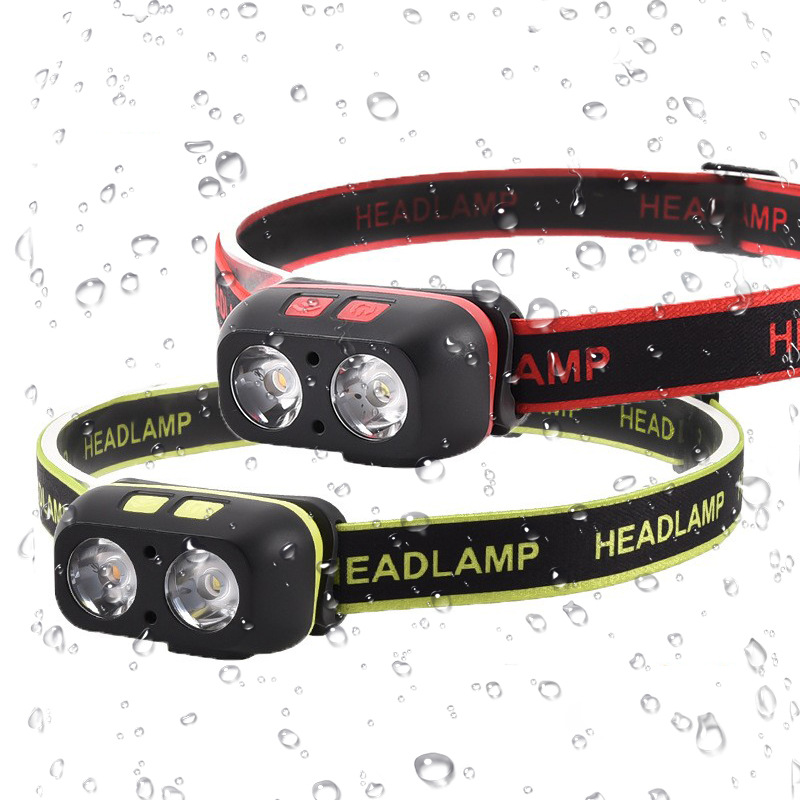 Cross-border exclusive yellow and white dual-source strong headlight, super strong standby fishing headlight, long-lasting sensor light details Picture